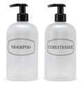 Bottiful Home 16 oz Plastic Shampoo Conditioner Dispensers (Frosted Clear)