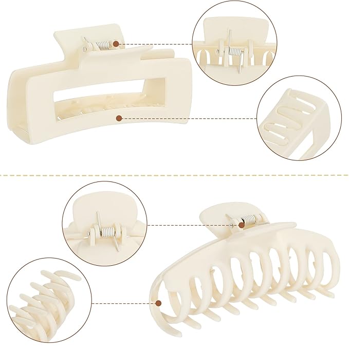 laxizar 8 Pack Claw Clips Rectangular Hair Clips for Women Girls Large Bandana Clips Strong Hold Hair Jaw Clips