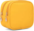 XIAOLER Small Makeup Pouch, Double Zipper Cosmetic Bag, Travel Makeup Bag, Cute Makeup Bag for Purse, Mini Toiletry Bag (yellow)