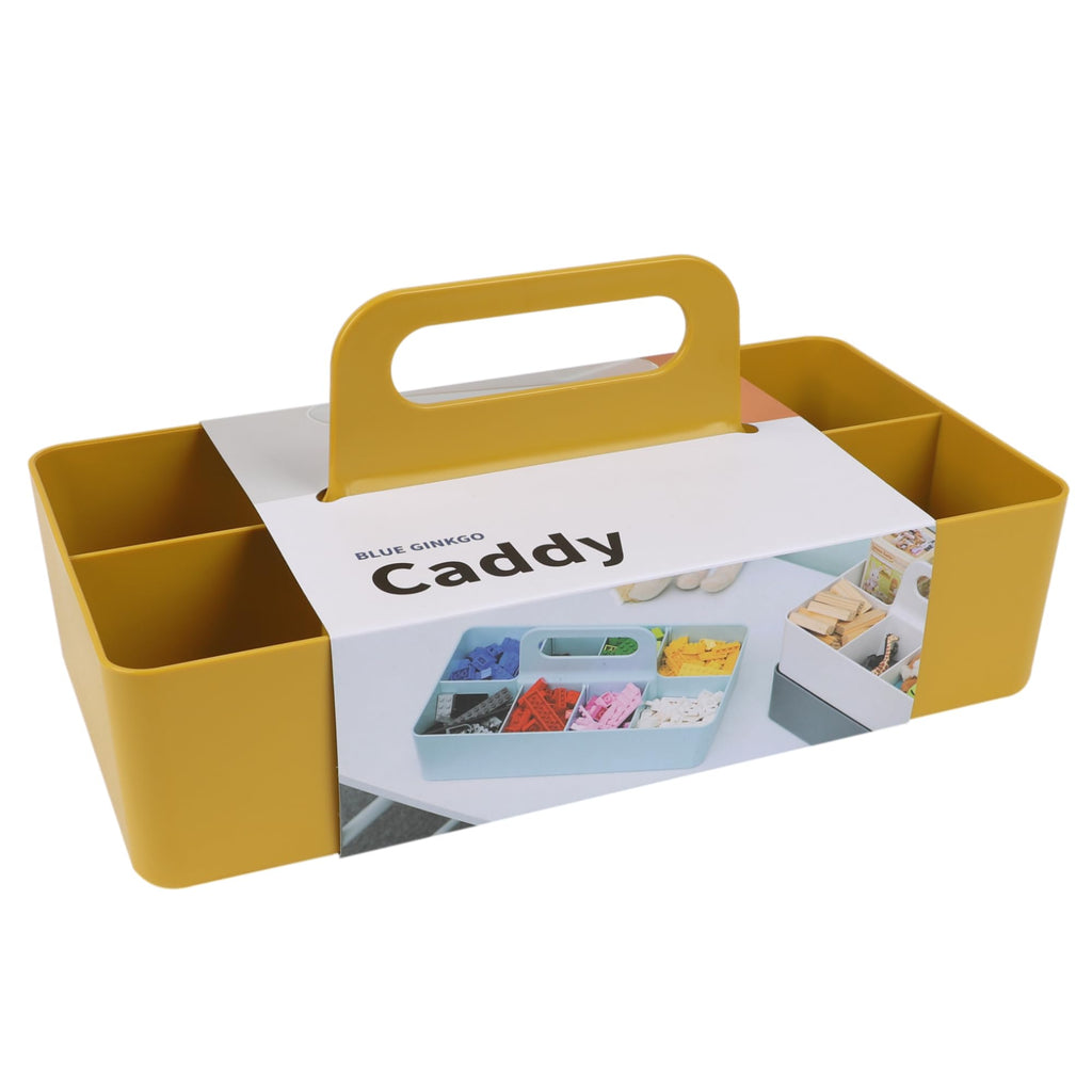 BLUE GINKGO Stackable Organizer Caddy, Long, Yellow, Made in Korea