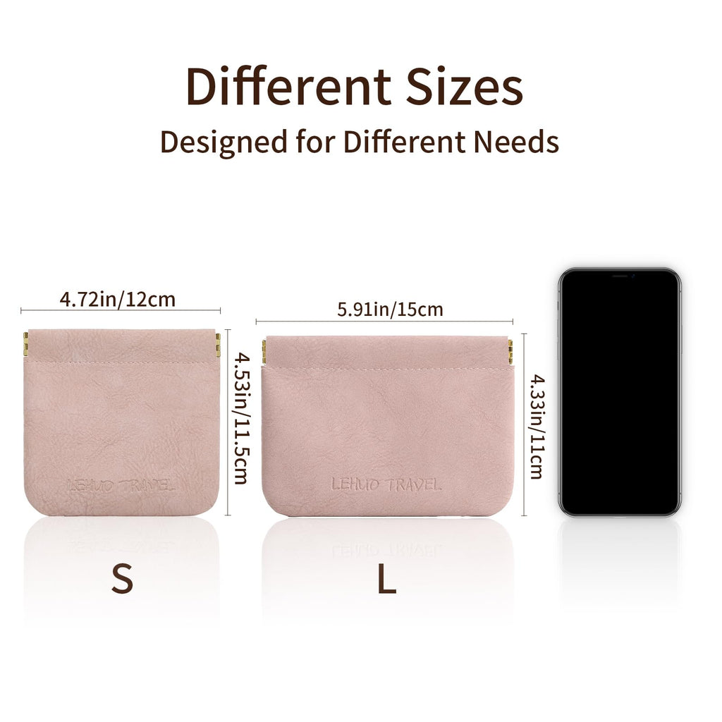 RIGHT AWAY 2 PCS Small Makeup Bag for Purse,Mini Cosmetic Organizer Make Up Bag for Women,Squeeze Coin Purse Pouch,Portable Tiny Makeup Pouches for Cosmetic Accessories,Lipstick, Jewelry, Card, Coins
