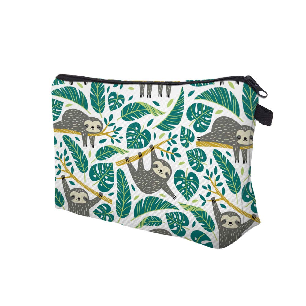 Deanfun Makeup Case Small, Cosmetic Zipper Bag Waterproof for Purse Mini, Women Cute Traveling Accessories Pouch for Ladies Thanksgiving Sloth D2-51476