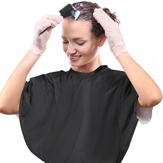 Short Barber Cape, Waterproof Nylon Salon Hair Cutting Cape, Makeup Artist Cape for Hair Dye, Comb-out, Styling, Shampoo