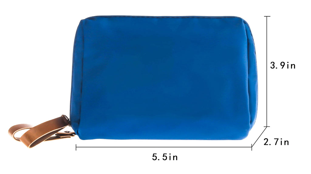 Kososuru Small Makeup Bag for Purse Portable Waterproof Cosmetic Bag Travel Makeup Pouch for Women (Blue, Square)