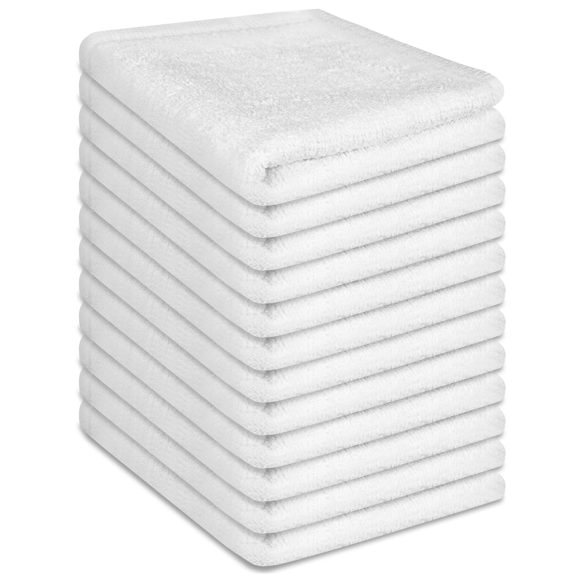 INFICRIME Washcloths Set, 24-Pack Cotton Wash Cloths, 12x12 Inch, White