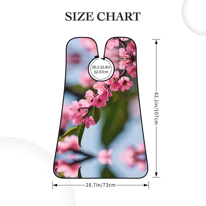 Pinks Cherry Blossoms Print Beard Bib Shaving Apron, Beard Hair Trimming Cape Gift For Dad
