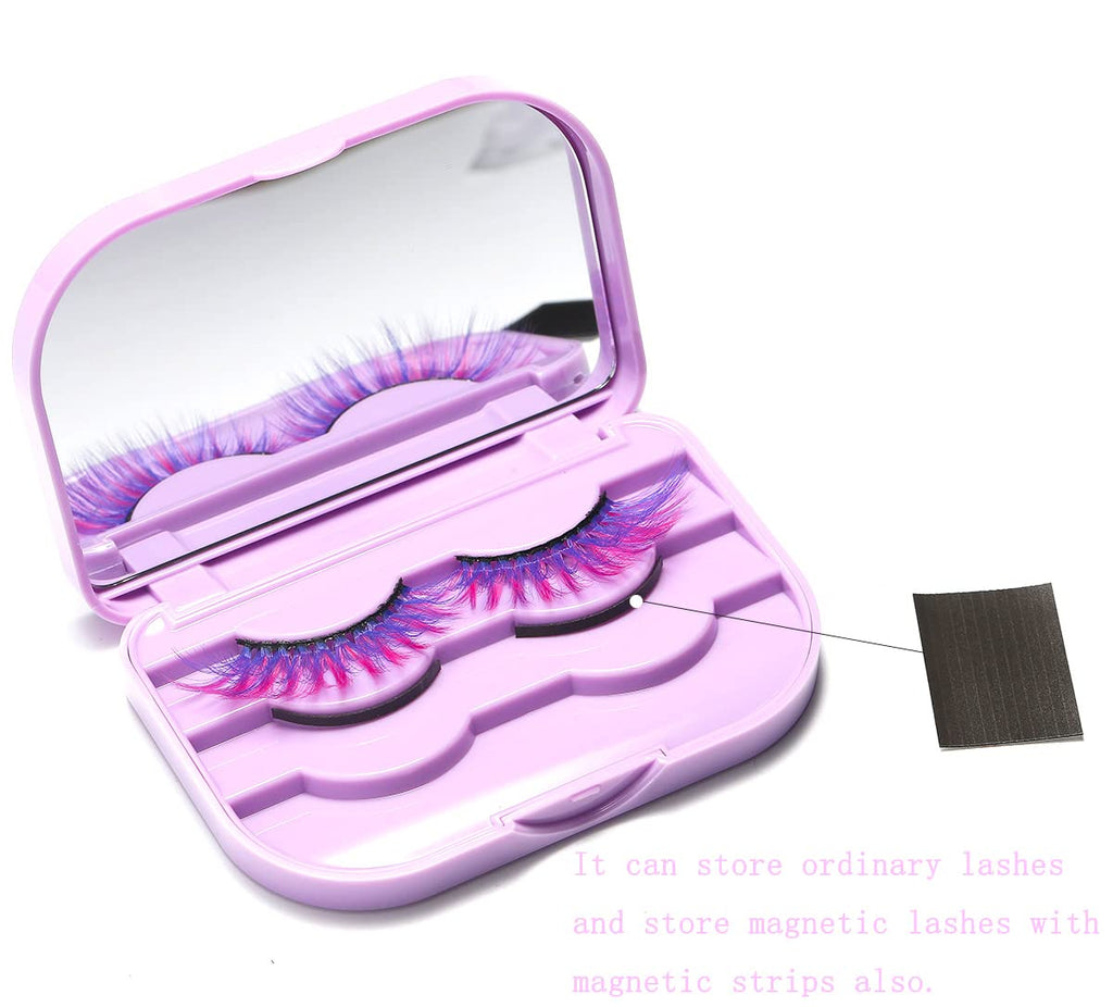 False Eyelash Storage Case with Mirror, Empty Travel Lash Organizer Box
