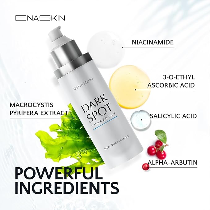 EnaSkin Dark Spot Remover for Face and Body: Advanced Formula Spot Corrector Cream to Fade Age Spots, Sun Spots, Freckles, Melasma, and Brown Spots for Women and Men (1.7 Oz)