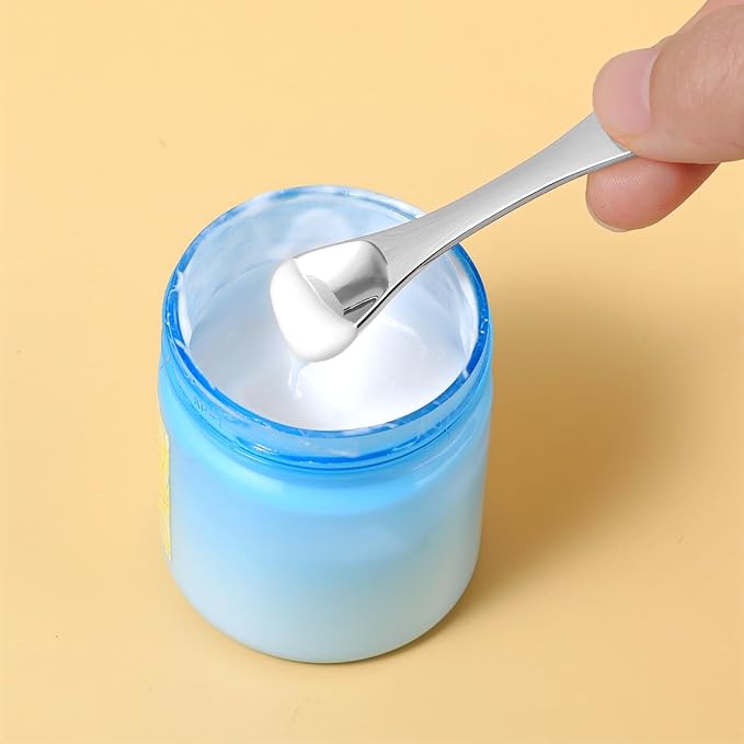 WY LIGHTING LEVEL 3Pcs Mini Skin Care Spoons Reusable Cosmetic Scoop Massage Metal Makeup Spatula Face Cosmetic Applicator Scoop Beauty Cosmetic Tool for Cream Lotions Moisturizers Mixing (3 Silver)