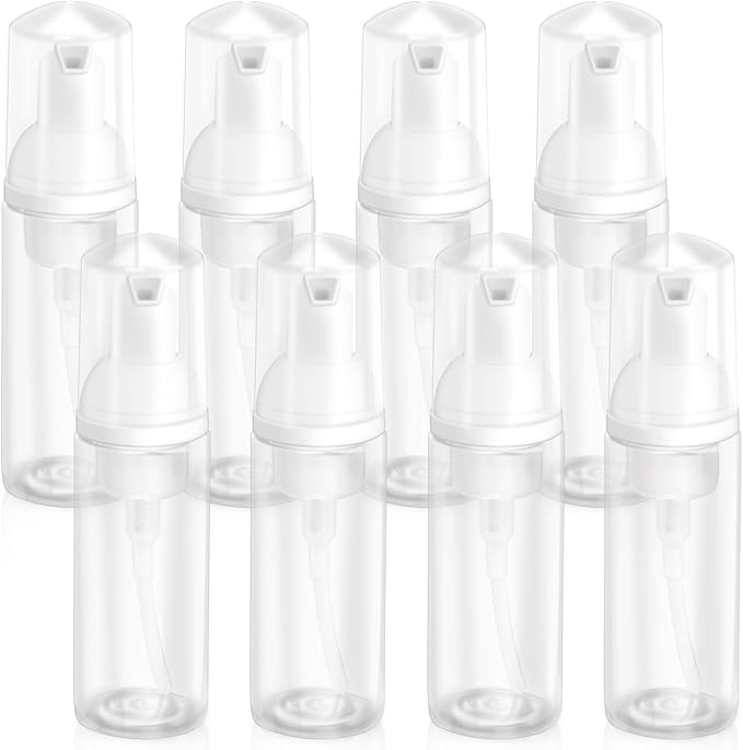 Zuihug 2oz Plastic Foam Pump Bottle, Empty Bottle Travel Foaming Dispenser for Hand Soap, Shampoo (8Pcs, 60ml)