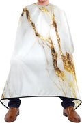 YEGAME White Gold Marble Professional Barber Cape with Adjustable Neckline, Waterproof Hairdressing Salon Cape for Men Women Kids - 65" x 55" Beard Apron Shaving Kits for Salon and Home Use