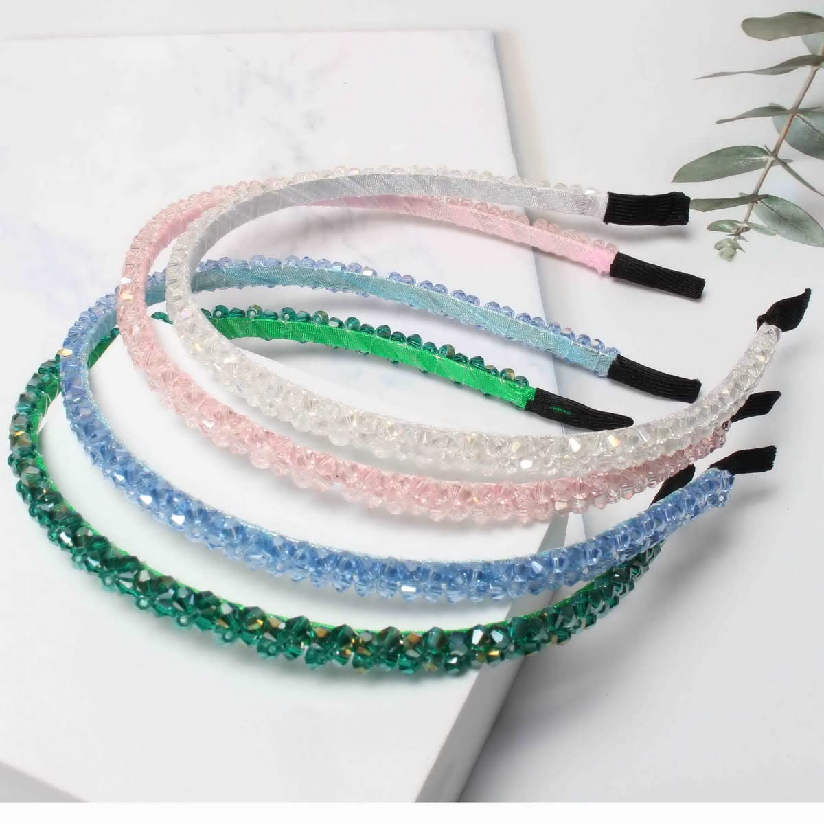 Cuizhiyu Crystal Rhinestone Headbands for Women Crystal Headbands (Color B)