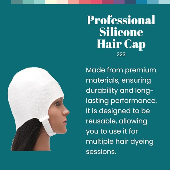 Dompel Silicone Highlight Hair Cap | Reusable Professional Silicone Cap | Special for Hair Dyeing | Model 233 CA 1 UND