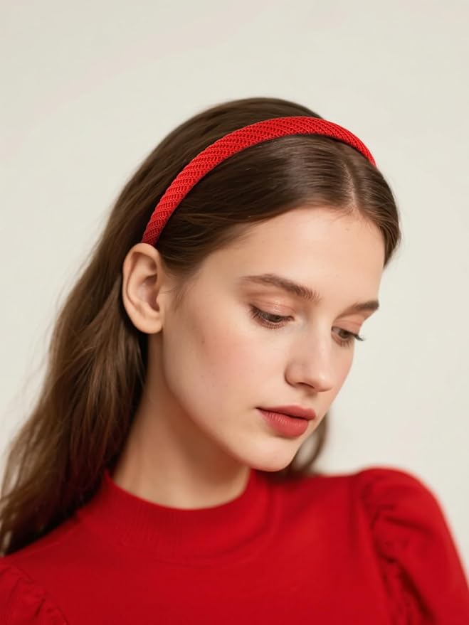AIBFRID Headbands for Women Non Slip Thin Knitted Hairbands Trendy Headband for Women's Hair Cute Fashion Hair Accessories 4 PCS