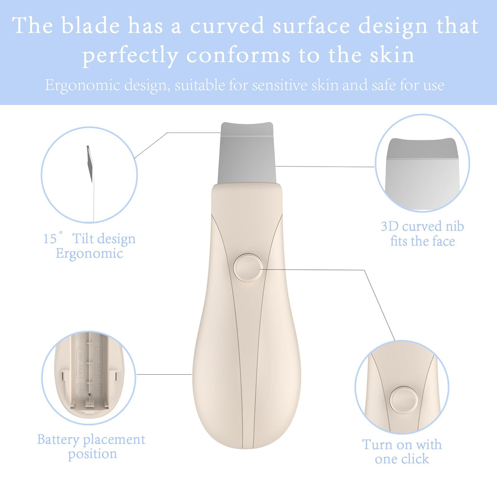 Skin Scrubber Face Spatula Skin Spatula Pore Cleaner Blackhead Remover Tools for Facial Deep Cleansing Skin Care Tool for Men and Women (Beige)