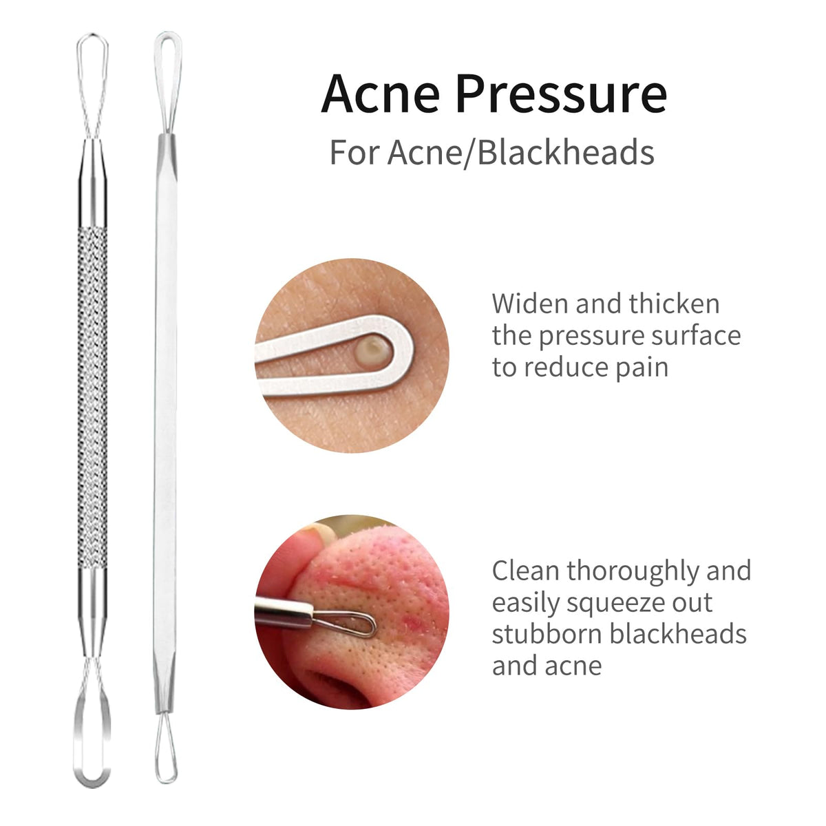 GERY Blackhead Remover Pimple Popper Tool Kit, 8 PCS Professional Stainless Steel Acne Needles, Comedone Extractor Whitehead Removal, Zit Popping Treatment & Pore Cleaner Set with Leather Case