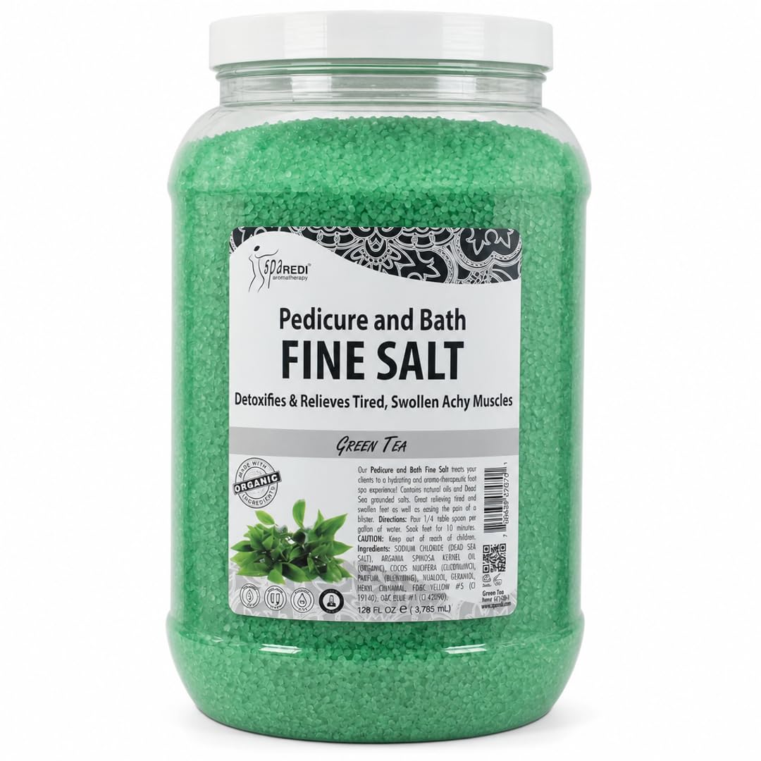 SPA REDI Dead Sea Salt Pedicure Foot Soak, Fine Salt, 128 Oz