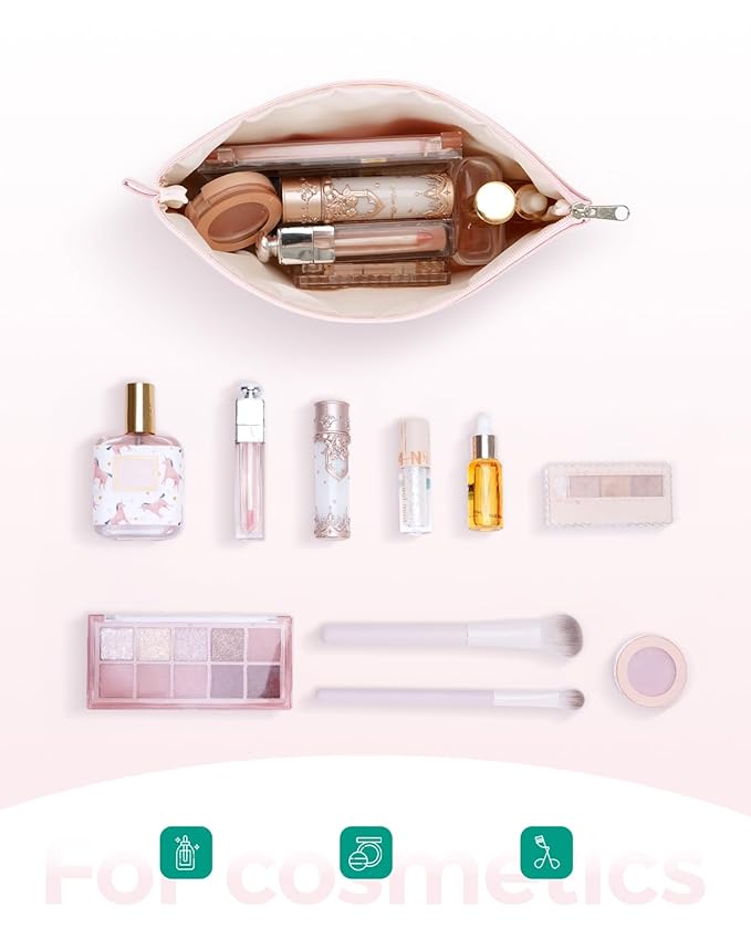 WANDF Small Makeup Bag for Purse, Small Cosmetic Bag for Women