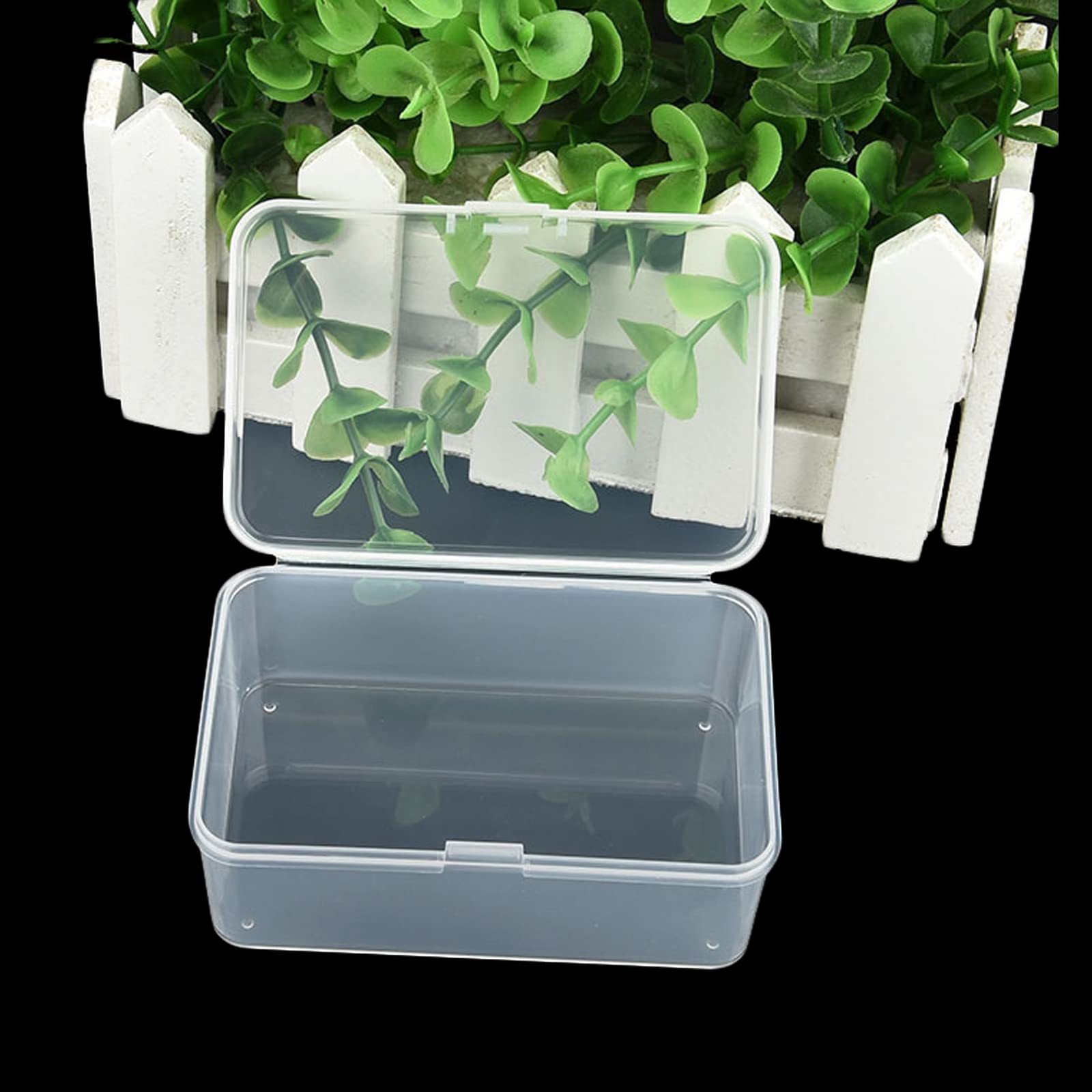 Thintinick 20 Pack Rectangular Mini Clear Plastic Storage Containers