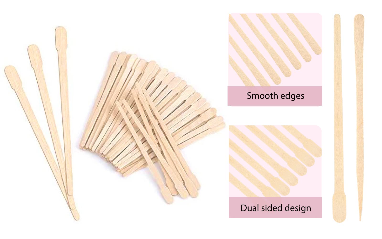 Mibly 1000 Pcs Wooden Wax Sticks - Eyebrow, Lip, Nose Small Waxing Applicator Sticks for Hair Removal and Smooth Skin - Spa and Home Usage