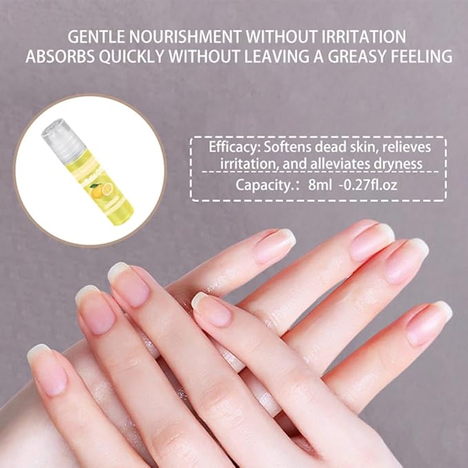 SULLMAR 5pcs Cuticle Oil Roller Nourishing Moisturizing Roll On Cuticle Oil for Convenient Portable Nail Rollerball for On the Go Hydration and Care