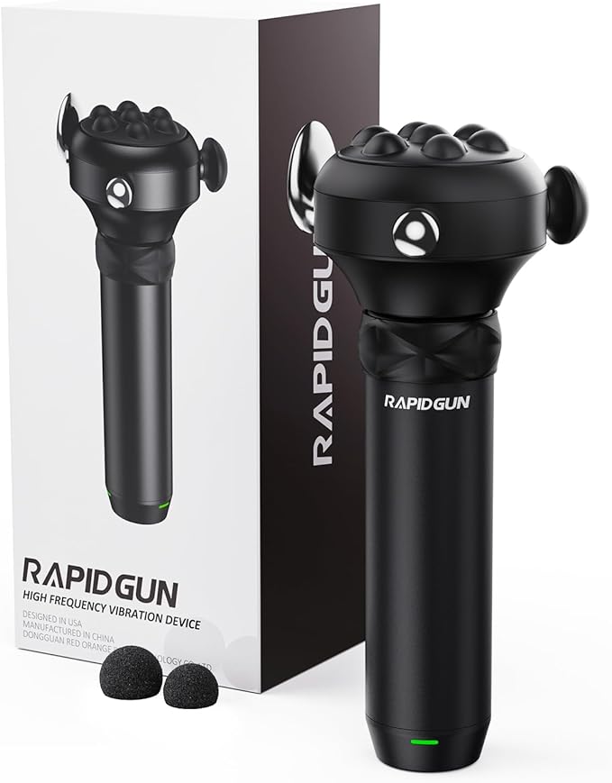 RapidGun Pro Max Vibration Therapy Massage Gun, 6500RPM Handheld Deep Tissue Muscle Massager, Fascia Release Massage & Neck, Back & Full Body Pain Relief – Gifts for Him and Her