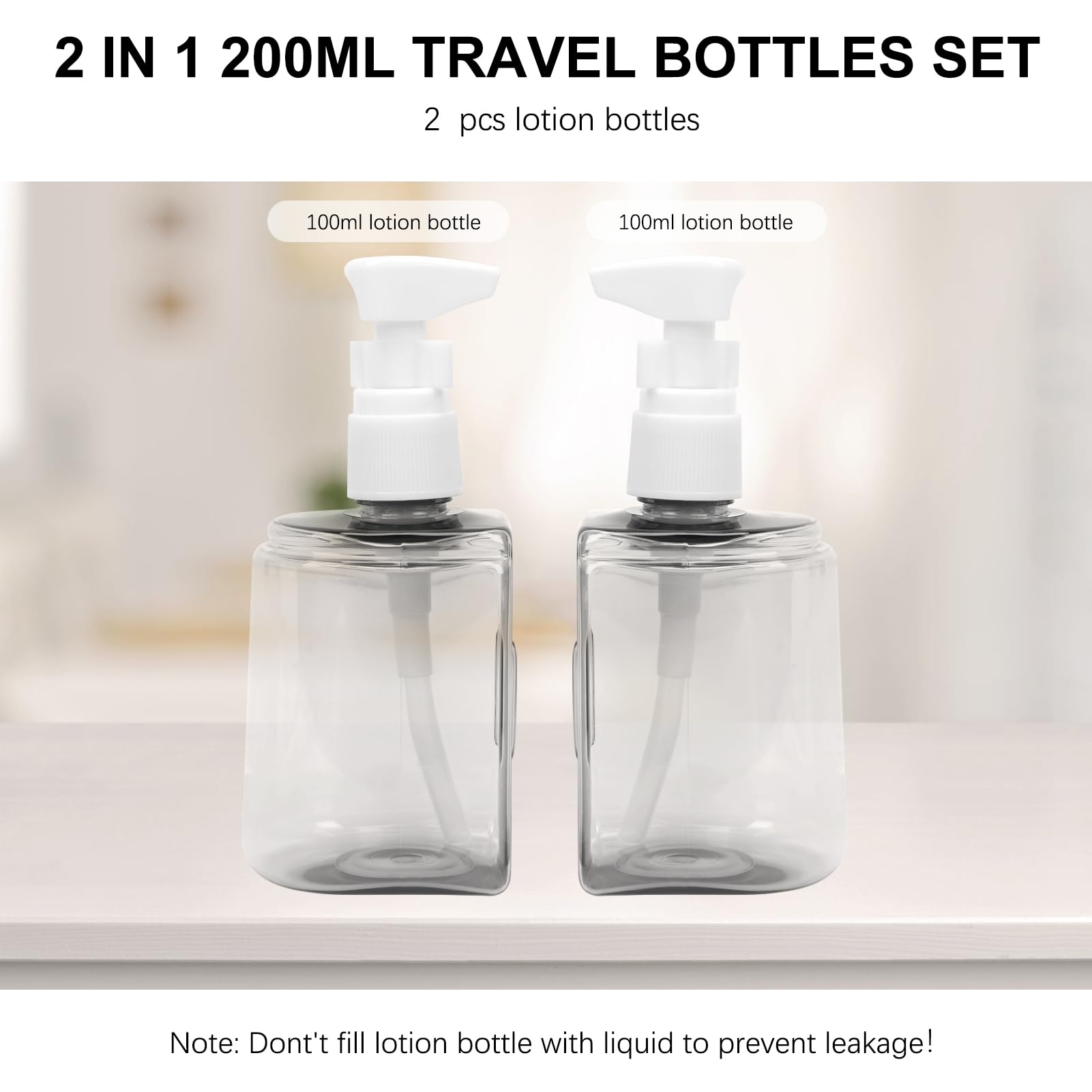 Skycase Travel Bottles - Leak Proof Refillable Tsa Approved Travel Size Toiletries, 2 in 1 Liquid Bottles Containers with Labels and Funnel Airplane Accessories Kits for Lotion Liquid (Green)