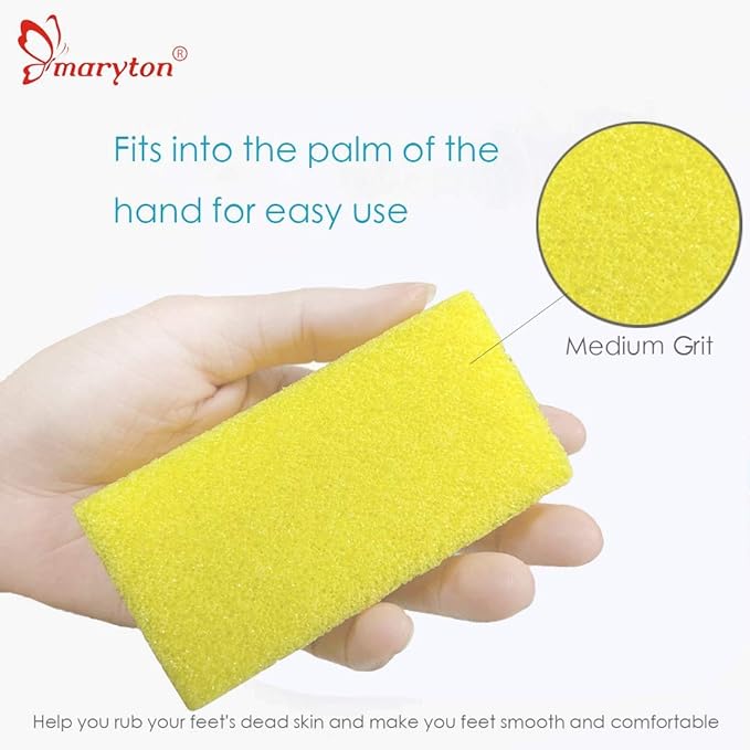 Maryton Pumice Sponge for Feet Pedicure Callus Remover Scrubber, 4 Pcs