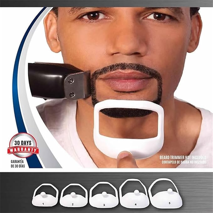 5Pcs Different Shape for Beard,Men's Beard Styling Tools Set,Casual Men's Beauty Care,Men's Beard Trimmer(White)