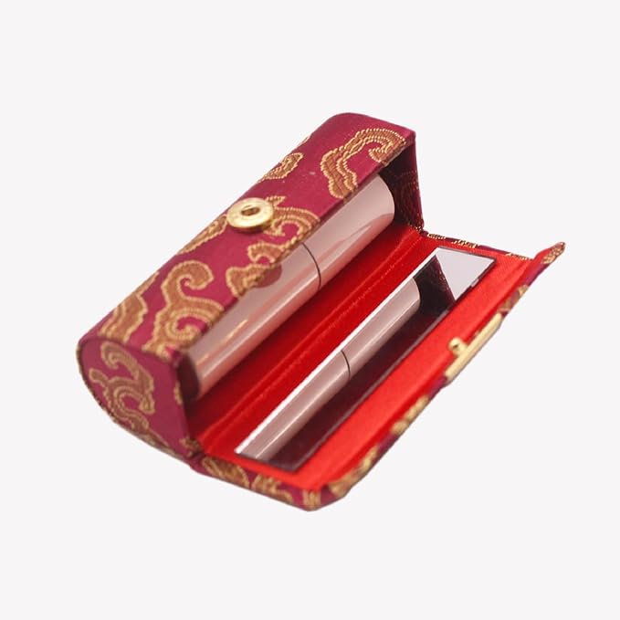 MIAO JIN Lipstick Case with Mirror Small Lipstick Holder for Purse