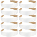 Wecoe 10 Pack White Headband 1 Inch Wide Satin Headbands Women Non Slip Fashion Plain Head Bands Solid Hair Bands DIY Holiday Hair Accessories for Women Girls Diademas Para Mujer