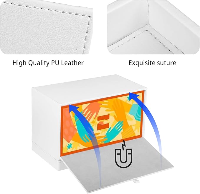PU Leather Tissue Box Cover Rectangle with Detachable Storage Tray,Fits 230-Count Box Tall Rectangular,Modern Decorative Tissue Box Holder/Organizer for Bathroom,Bedroom Dresser,Night Stand