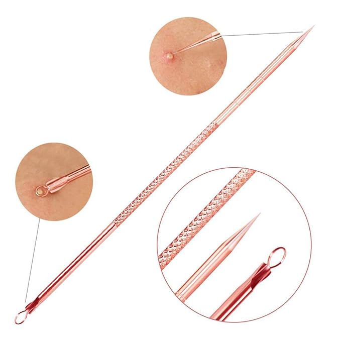 ZTRHYOO Blackhead Remover Pimple Comedone Extractor Tool Best Acne Removal Kit - Treatment for Blemish, Whitehead Popping, Zit Removing for Risk Free Nose Face Skin with Case (Rose)