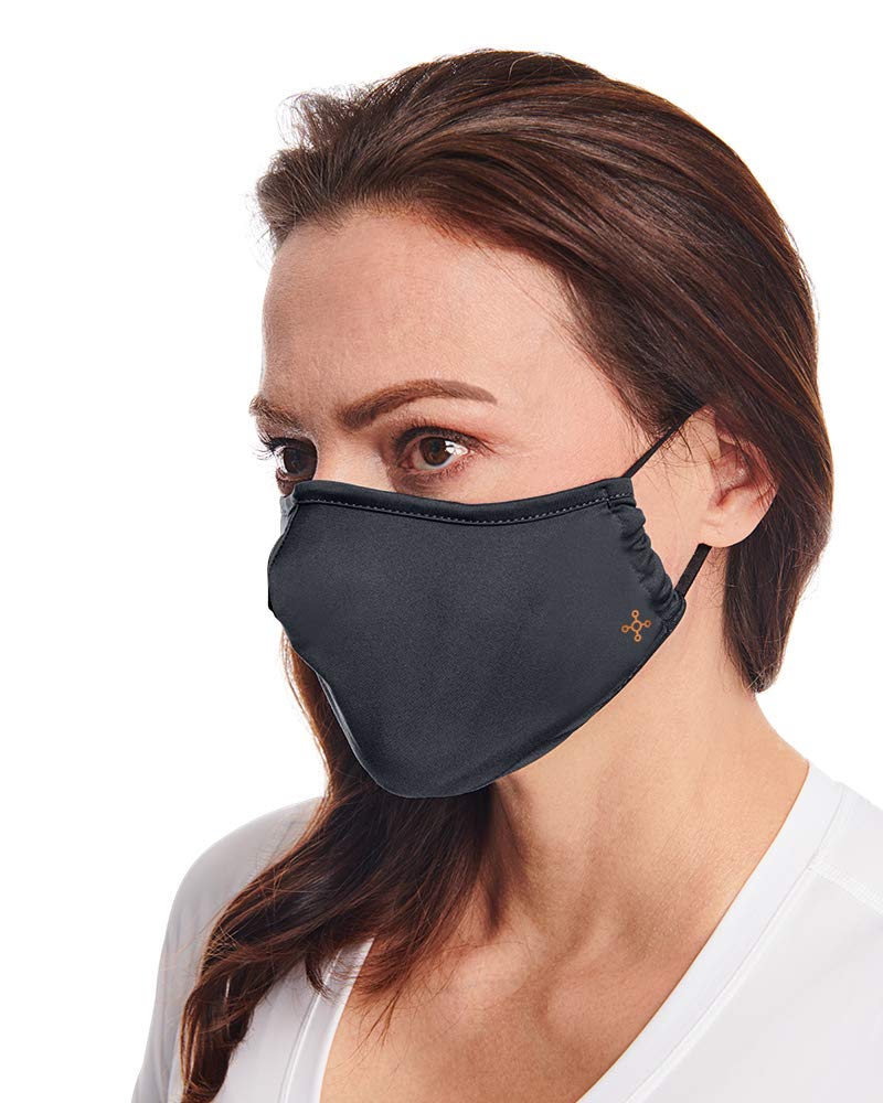 Tommie Copper Community Wear Face Masks I Double Lined, Copper Infused, Ear Straps & Nose Wire, Face Covering (Pack of 2)