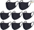 Pack 8 Black Dust Mouth Mask - All Cotton Covering - Reusable Cloth Comfy Breathable Material Black Pack 8pcs
