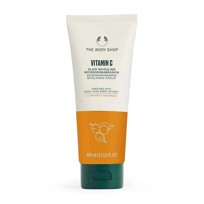 The Body Shop Vitamin C Glow Boosting Microdermabrasion – Exfoliation for Tired, Dull Skin – Vegan – 100ml