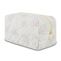 Quilted Makeup Bag Floral Cotton Make up Bag Puffy Coquette Makeup pouch Aesthetic Cute Travel Toiletry Bag for Women Girls