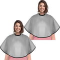 Short Barber Cape, Waterproof Nylon Salon Hair Cutting Cape, Makeup Artist Cape for Hair Dye, Comb-out, Styling, Shampoo (2, Grey)