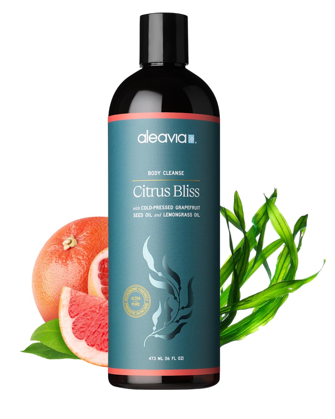 Aleavia Citrus Bliss Body Cleanse – Organic & All-Natural Prebiotic Body Wash, Scented with Pure Essential Oils – Nourish Your Skin Microbiome – 16 Oz.