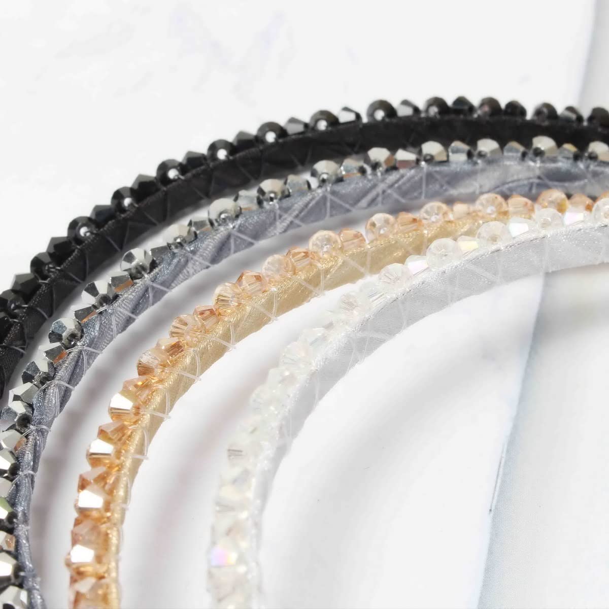Cuizhiyu Crystal Rhinestone Headbands for Women Girls 4Pack (Color A)