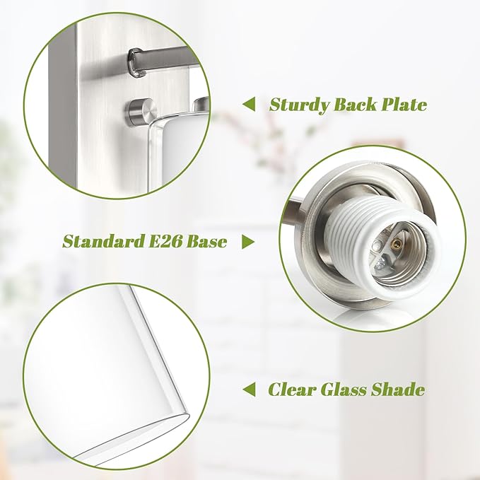 VerRon Set of 2 Wall Sconces for Bathroom, Modern Vanity Light Fixtures