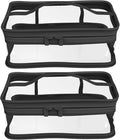 Black Makeup Bag Zipper Waterproof Portable Travel Storage Pouch 2 Pcs