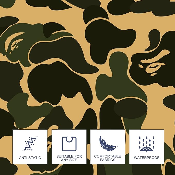Barbohoo Barber Cape for Men Professional Hair Cutting Salon Cape with Snap Closures Waterproof Large Hairdressing Styling Cape Gown for Barber- 63”× 56” (New Camouflage A)