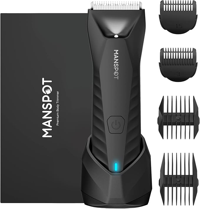MANSPOT Manscape Body & Groin Hair Trimmer for Men, Electric Pubic Trimmer