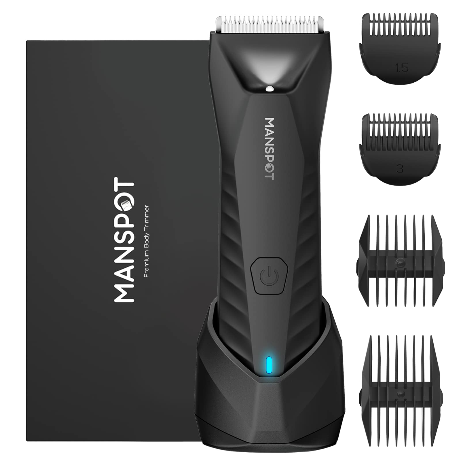 MANSPOT Manscape Body & Groin Hair Trimmer for Men, Electric Pubic Trimmer