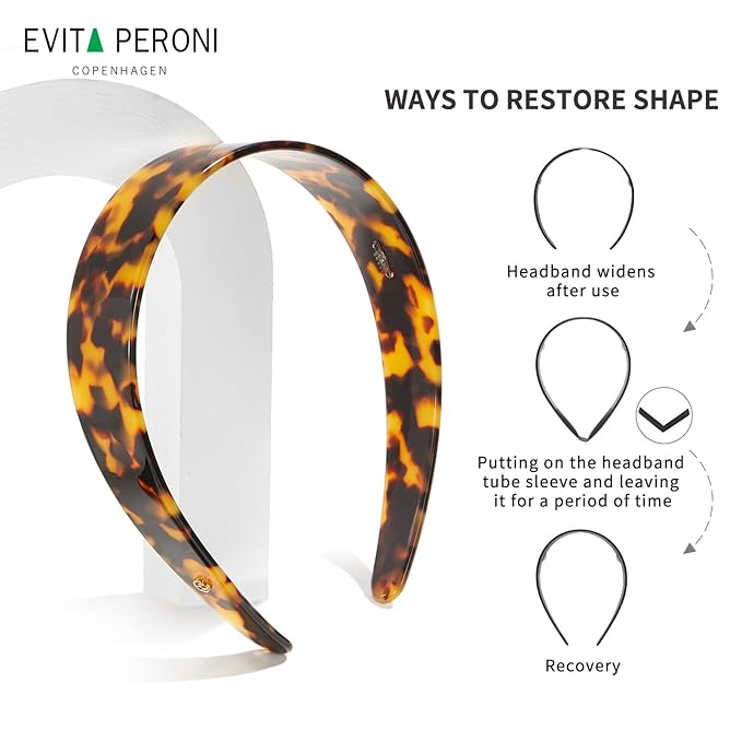EVITA PERONI Tortoise Shell Headband for Women 1.18 Inches Hairbands