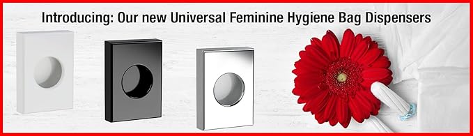 Feminine Hygiene Disposal Bag Dispenser with Refill Bags – Sanitary Napkin & Tampon Disposal System for Restrooms, Chrome