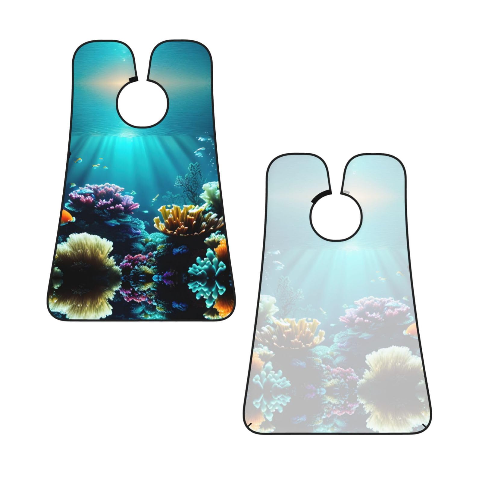 YQxwJL Underwater Scenery Print Beard Bib Shaving Apron, Beard Hair Trimming Cape Gift For Dad