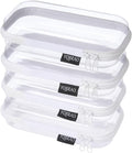 YQBRAO 4-Pack Clear Hard Shell Zipper Case, 1.2mm Ultra-Thick Diaper Bag Organizer Pouches, Rigid Self-Standing Travel Makeup Bags with YKK Zippers, TSA Approved, White