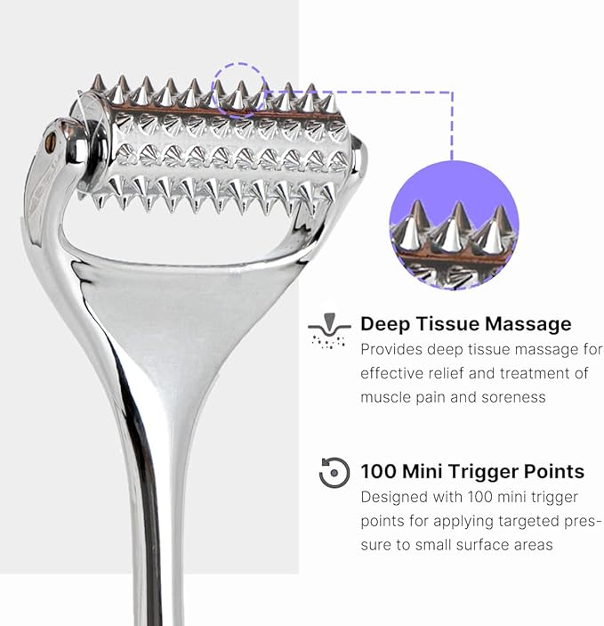 QooWo Massage Roller, Acupuncture Roller for Muscle Pain Relief, Acupressure Massager - Deep Tissue Massage Tool for Hand, Foot, Neck, Arms, Thighs